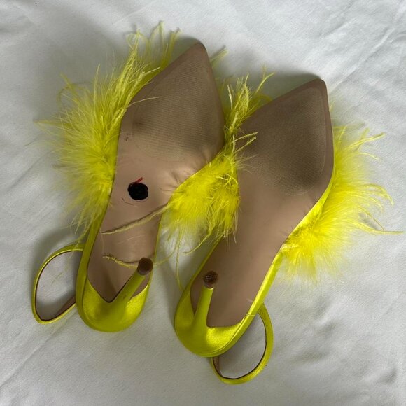 Steve Madden Alexis sling back feather heel in lime with pointed toe size women’ - Picture 3 of 6
